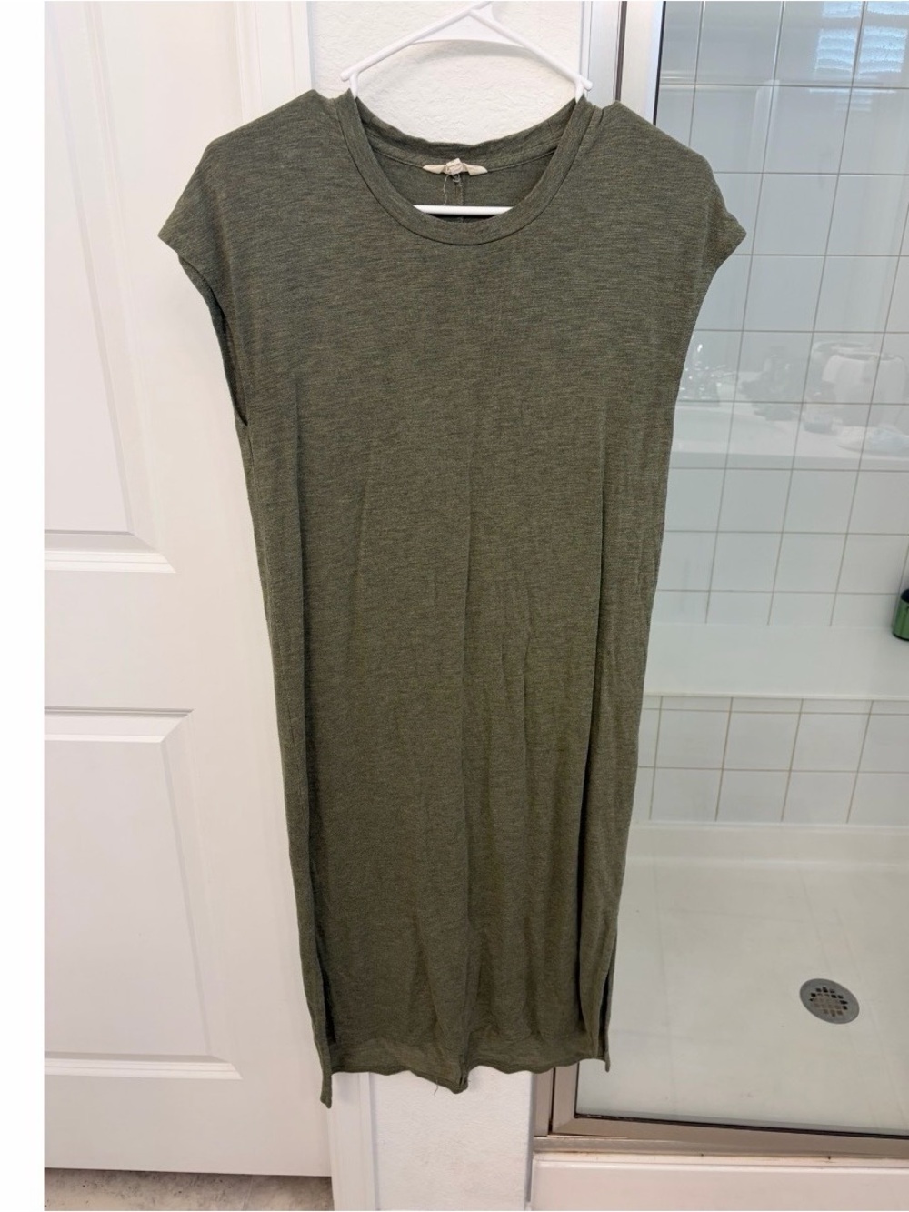 Madewell Olive-Tone Cap Sleeve Midi Dress size small